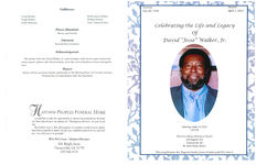 Celebrating the life and legacy of David "Jesse" Walker, Jr., Saturday, April, 14, 2012, 1:00 p.m., Disciples of Jesus Ministries Church, 228 Augusta Ave, Thomasville, GA, Dr. Israel Blake, pastor, officiating minister: rev. Reginald Daniels, pastor of Hickory Hill M.B. Church