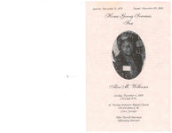 Home going services for Alice M. Williams, Sunday, December 6, 2009, 2 o'clock p.m., St. Thomas Primitive Baptist Church, 310 3rd Street S.W., Cairo, Georgia, elder Darrell Harrison, officiating minister