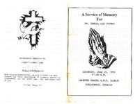 A service of memory for Mr. Samuel Lee Youmus, Saturday, June 25, 1994, 11:00 a.m., Shorter Chapel A.M.E. Church, Ochlocknee, Georgia