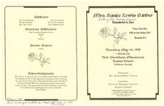Mrs. Eunice Lewis Gaither, remembered in love, Thursday, May 14, 1998, 3 o'clock p.m., New Providence Missionary Baptist Church, Ashburn, Georgia, officiating, Rev. Marvin Brown