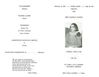 Homegoing Service for Mrs. Nannie B. Gaitor, Sunday, June 3, 1979, 2:00 P.M., St. John A.M.E. Church, Valdosta, Georgia, Rev. Isaac Lawson, Pastor