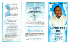 Homegoing celebration for Clarence Gilmore, Jr., "Omar", Saturday, August 15, 2015, 11:00 a.m., First Missionary Baptist Church, 110 West Calhoun Street, Thomasville, Georgia, Reverend Jeremy Rich, pastor, officiating
