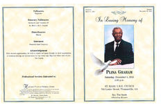 In loving memory of Plina Graham, Saturday, December 5, 2015, 1:00 p.m., St. Mark A.M.E. Church, 700 Lester Street, Thomasville, GA, Rev. Tim Sands, officiating minister
