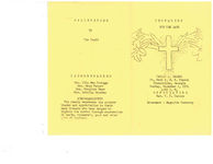 Obsequies for the late Earlie J. Greene, St. Mark A.M.E. Church, Thomasville, Georgia, Sunday, December 1, 1974, 4:00 p.m., officiating, Rev. S.D. Duncan