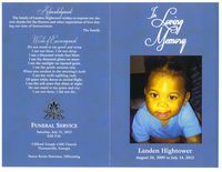 In Loving Memory, Landen Hightower, August 26, 2009 to July 14, 2012