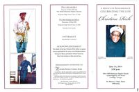 A Service of Remembrance, Celebrating the Life of Christine Rich, June 14, 2014, 2:30 p.m., Silver Hill Missionary Baptist Church, 23280 Highway 319 North, Coolidge, Georgia, Dr. Warren C. Hope, Pastor, Officiating
