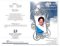 Celebration of Life for Lola M. Washington, March 16, 1936 - December 30, 2017, Saturday January 6, 2018, 1:00 P.M, New Macedonia Baptist Church, 7725 Highway 85 Riverdale, Georgia 30274, Pastor Gerry T. Anderson, Pastor