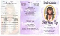 Home Going Celebration for Our Dearly Beloved Delilah Williams-Paige, Friday, January 6, 2017, 1:00 P.M., Perrine National Church of God 17305 SW 106 Avenue, Perrine, Florida 33157, Bishop Alpheus Ferguson, Pastor, Elder D. Major, Officiating, Jay Funeral Home, Directing